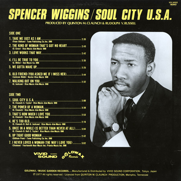 Spencer Wiggins - Soul City U.S.A. | Goldwax Records (VG 3002) - 4 Spencer Wiggins - Soul City U.S.A. | Goldwax Records (VG 3002) - 4