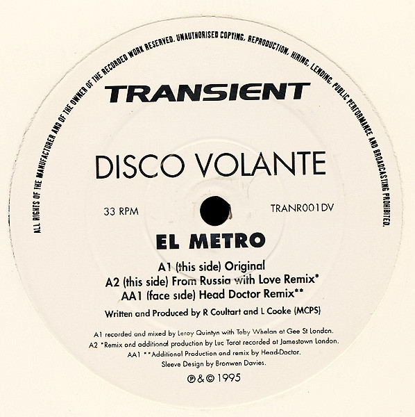 Disco Volante - El Metro | Transient Records (TRANR001DV) - 3