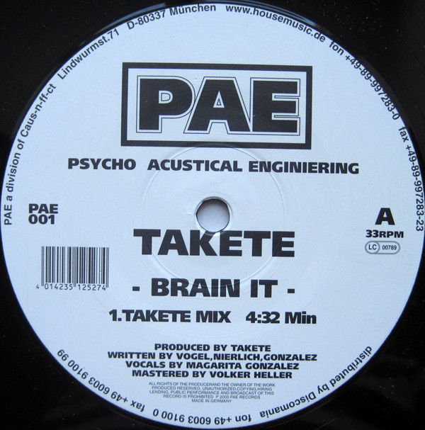 Takete - Brain It | Psycho Acoustical Engineering (PAE001)