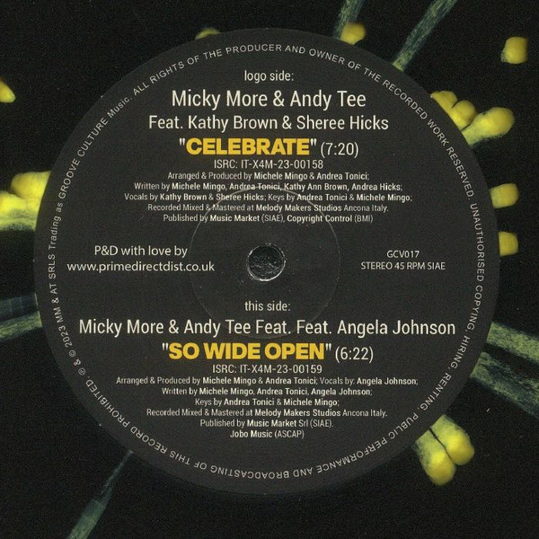 Micky More & Andy Tee Feat. Kathy Brown & Sheree Hicks / Micky More & Andy Tee Feat. Angela Johnson - Celebrate / So Wide Open | Groove Culture Music (GCV017)