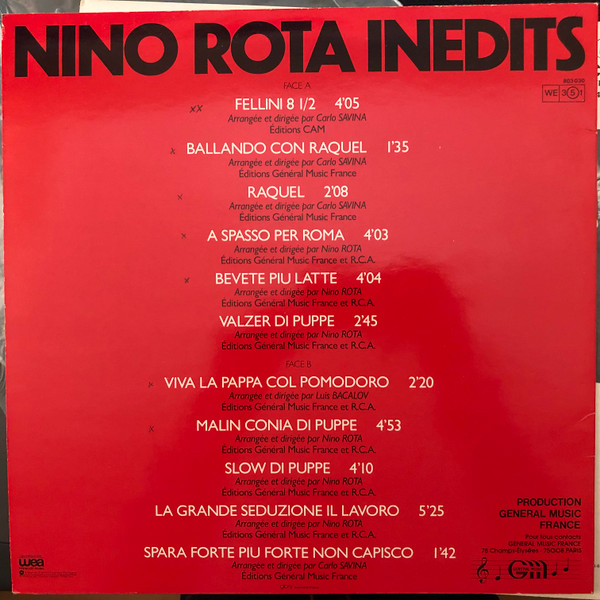 Nino Rota - Nino Rota Inedits | Général Music France (803.030) - 2 Nino Rota - Nino Rota Inedits | Général Music France (803.030) - 2