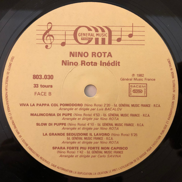 Nino Rota - Nino Rota Inedits | Général Music France (803.030) - 4 Nino Rota - Nino Rota Inedits | Général Music France (803.030) - 4