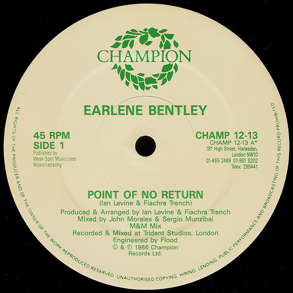 Earlene Bentley - Point Of No Return | Champion (CHAMP 12-13) - 3