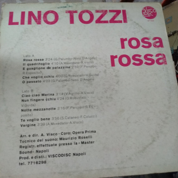 Lino Tozzi - Rosa Rossa | Visco Disc (LP 7037) - 2