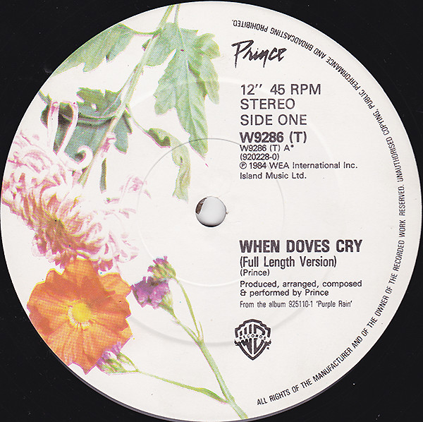 Prince - When Doves Cry | Warner Bros. Records (W9286 (T)) - main