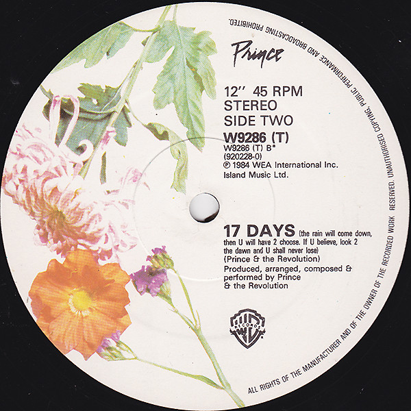 Prince - When Doves Cry | Warner Bros. Records (W9286 (T)) - 2