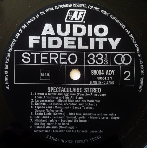 Various - Spectaculaire Super Stéréo - Grands Effets Sonores | Audio Fidelity (88004 ADY) - 4