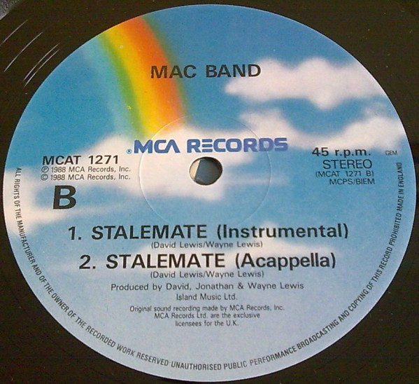 Mac Band Featuring The McCampbell Brothers - Stalemate | MCA Records (MCAT 1271) - 4 Mac Band Featuring The McCampbell Brothers - Stalemate | MCA Records (MCAT 1271) - 4