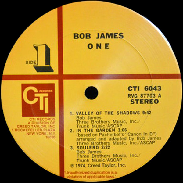 Bob James - One | CTI Records (CTI 6043) - 3