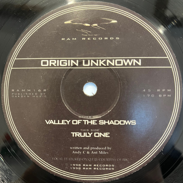 Origin Unknown - Valley Of The Shadows / Truly One | RAM Records (RAMM 16R)