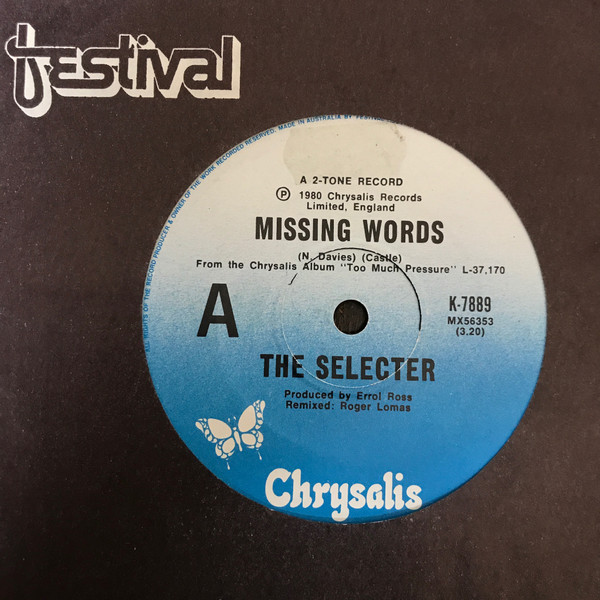 The Selecter - Missing Words | Chrysalis (K-7889)