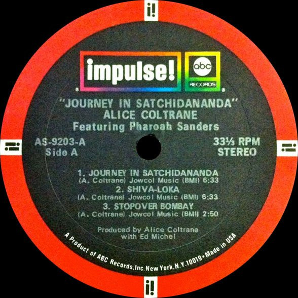 Alice Coltrane Featuring Pharoah Sanders - Journey In Satchidananda | Impulse! (AS 9203) - 5