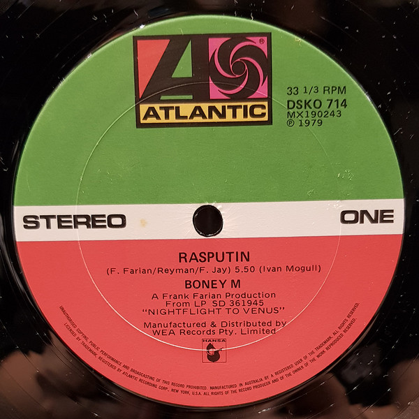 Boney M. - Rasputin | Atlantic (DSKO 714) - 3