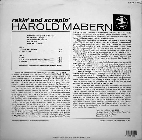 Harold Mabern - Rakin' And Scrapin' | Original Jazz Classics (OJC-330) - 2 Harold Mabern - Rakin' And Scrapin' | Original Jazz Classics (OJC-330) - 2