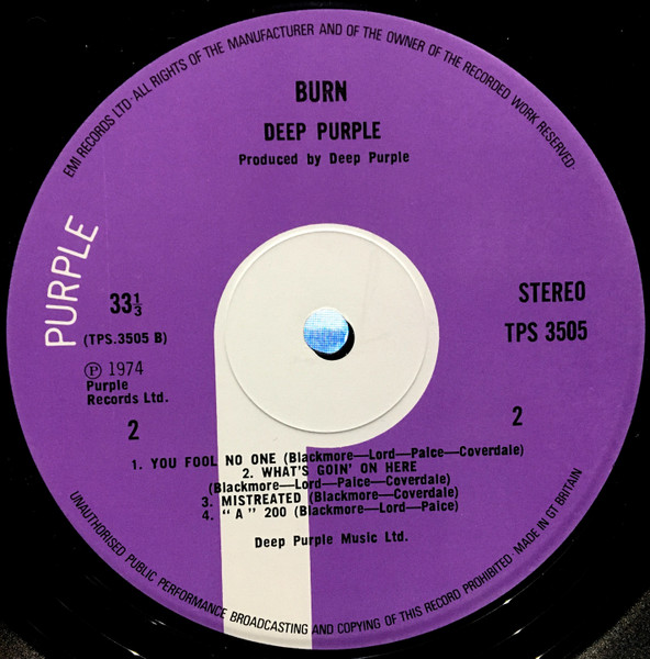 Deep Purple - Burn | Purple Records (TPS 3505) - 4 Deep Purple - Burn | Purple Records (TPS 3505) - 4