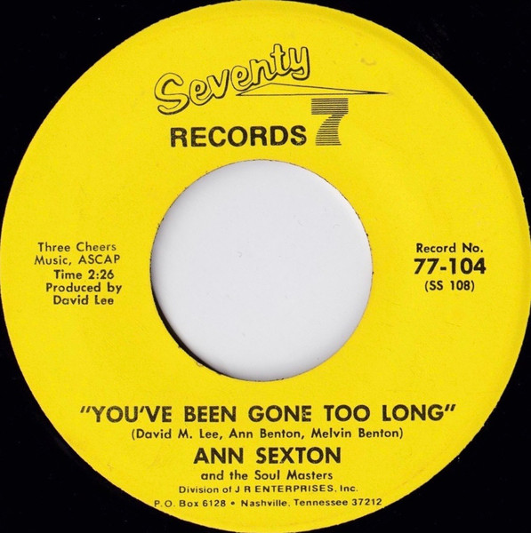 Ann Sexton And The Soul Masters - You're Letting Me Down / You've Been Gone Too Long | Seventy Seven Records (77-104) - 2 Ann Sexton And The Soul Masters - You're Letting Me Down / You've Been Gone Too Long | Seventy Seven Records (77-104) - 2