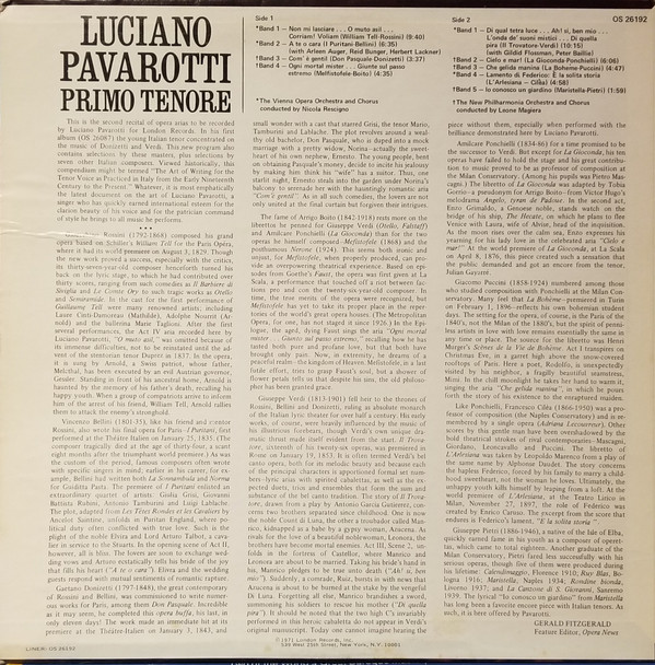 Luciano Pavarotti - Primo Tenore | London Records (OS 26192)