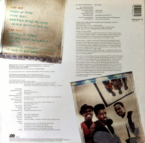 Ten City - State Of Mind | Atlantic (7567-82146-1) - 2