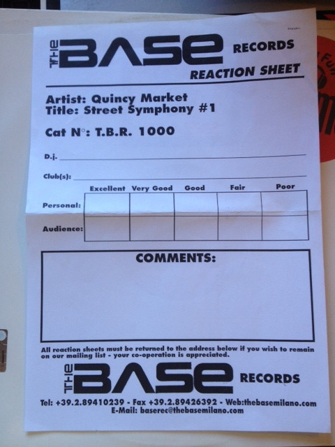 Quincy Market - Street Symphony #1 | The Base Records (T.B.R. 1000) - main