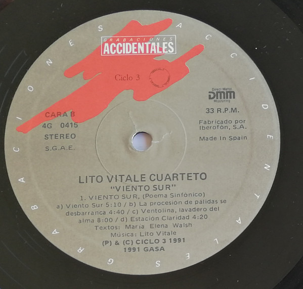 Lito Vitale Cuarteto - Viento Sur | Gasa (4GA-0415) - 4