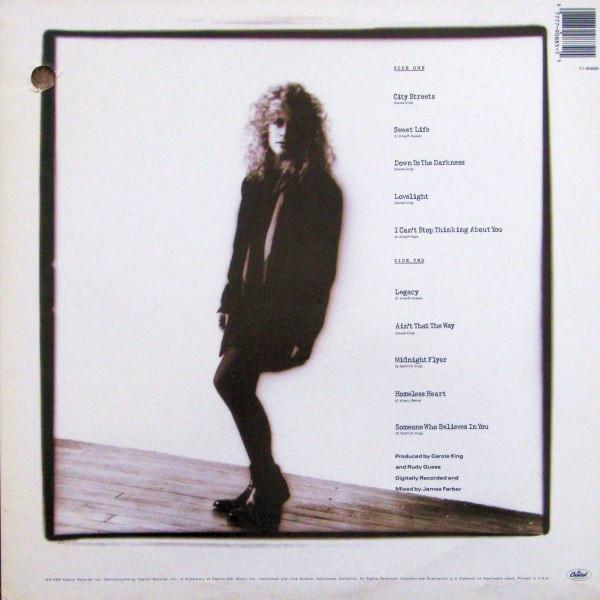 Carole King - City Streets | Capitol Records (C1-90885) - 2 Carole King - City Streets | Capitol Records (C1-90885) - 2