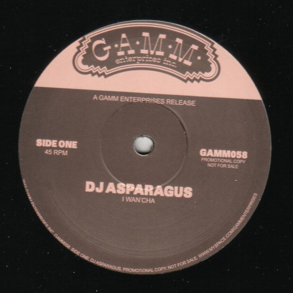 DJ Asparagus - I Wan'cha / Funk For Me | G.A.M.M. (GAMM058)