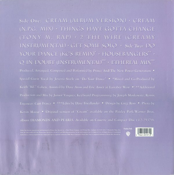 Prince And The New Power Generation - Cream | Paisley Park (9 40197-0)