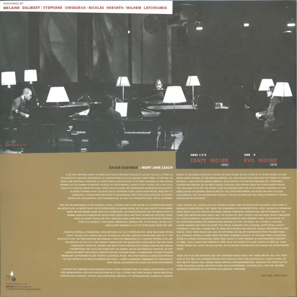 Julius Eastman - Two Extended Pieces For Four Pianos | Sub Rosa (SR503LP) - 3