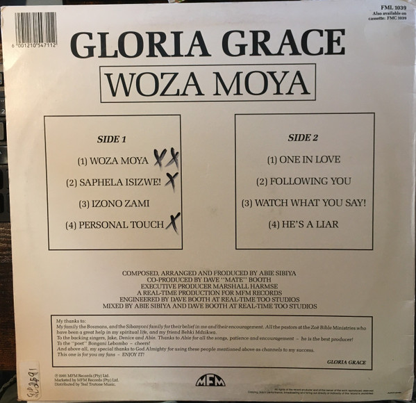 Gloria Grace - Woza Moya | Mike Fuller Music (Pty.) Ltd. (FML 1039) - 2 Gloria Grace - Woza Moya | Mike Fuller Music (Pty.) Ltd. (FML 1039) - 2