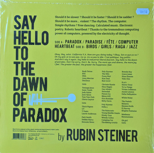 Rubin Steiner - Say Hello To The Dawn Of Paradox | Platinum (PL98LP) - 2