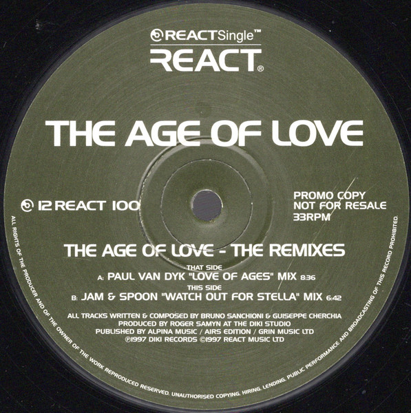 Age Of Love - The Age Of Love (The Remixes) | React (12 REACT 100) - main