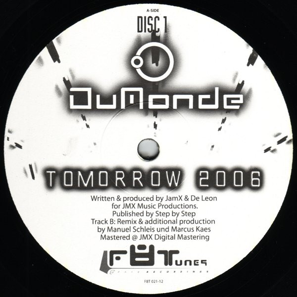 DuMonde - Tomorrow 2006 | Fate Recordings (F8T 021-12) - 3