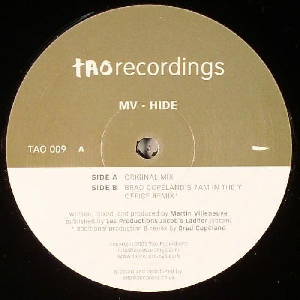 Martin Villeneuve - Hide | Tao Recordings (TAO 009) - main