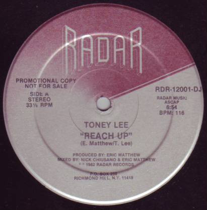 Toney Lee - Reach Up | Radar Records (RDR-12001-DJ) - main