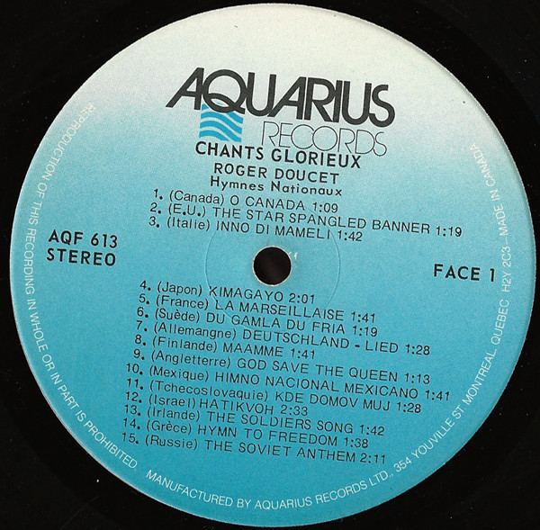 Roger Doucet - Chants Glorieux | Aquarius Records (AQF 613) - 3