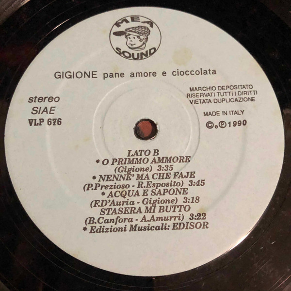 Gigione - Pane Amore E Cioccolata | MEA Sound (VLP 676) - 3