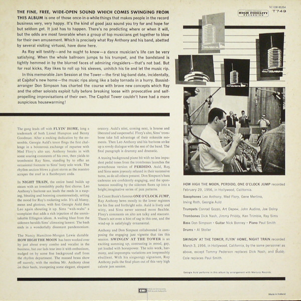 Ray Anthony - Jam Session At The Tower | Capitol Records (5C 038-85354)