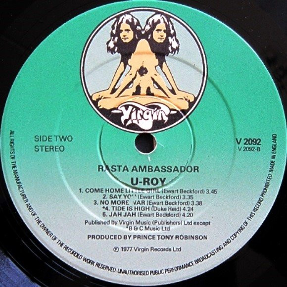 U-Roy - Rasta Ambassador | Virgin (V 2092) - 4