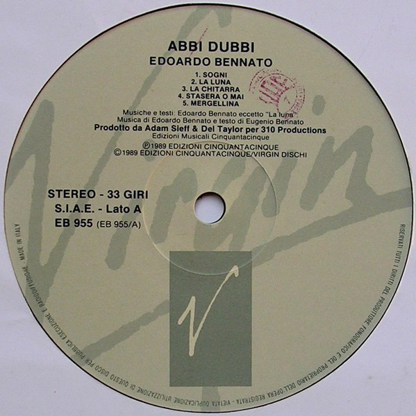 Edoardo Bennato - Abbi Dubbi | Virgin (EB 955) - 2
