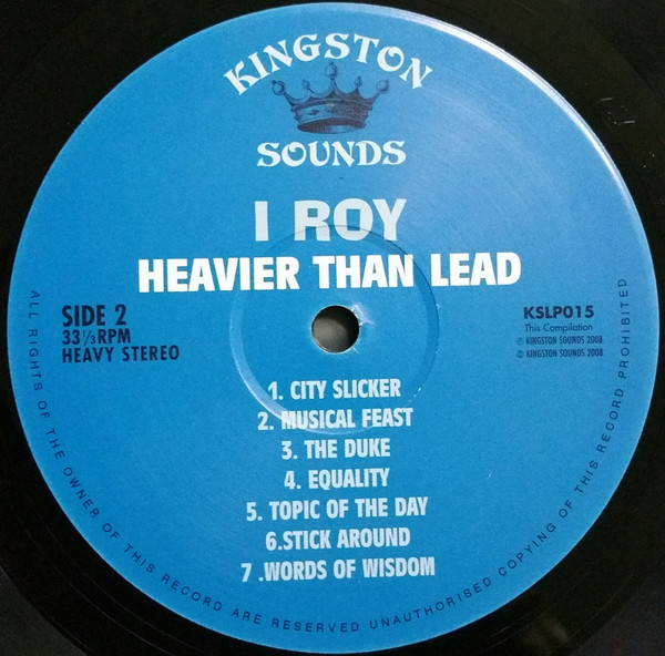 I-Roy - Heavier Than Lead | Kingston Sounds (KSLP015) - 4