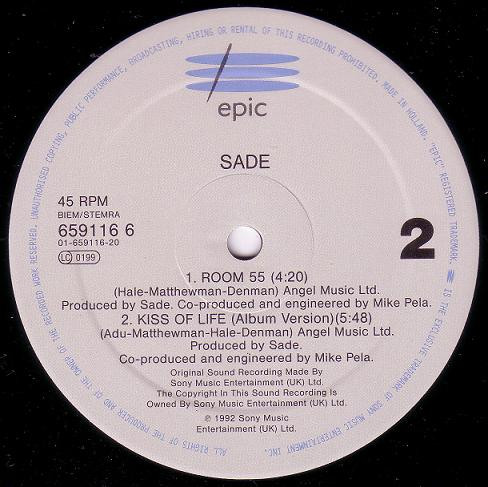 Sade - Kiss Of Life | Epic (659116 6) - 3