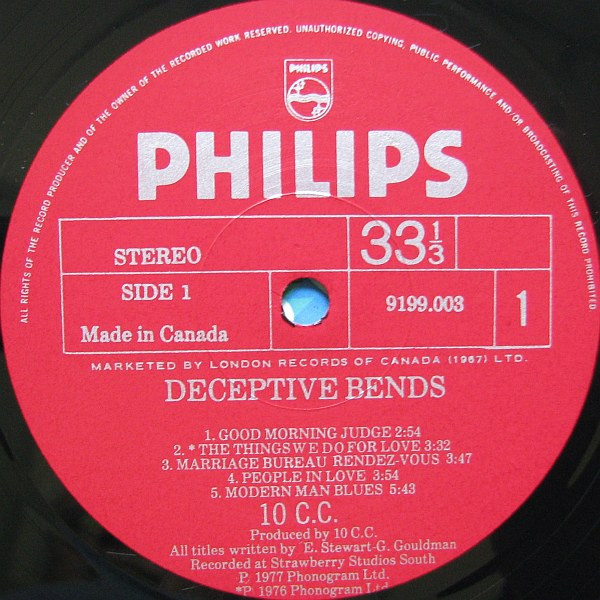 10cc - Deceptive Bends | Philips (9199 003) - 4