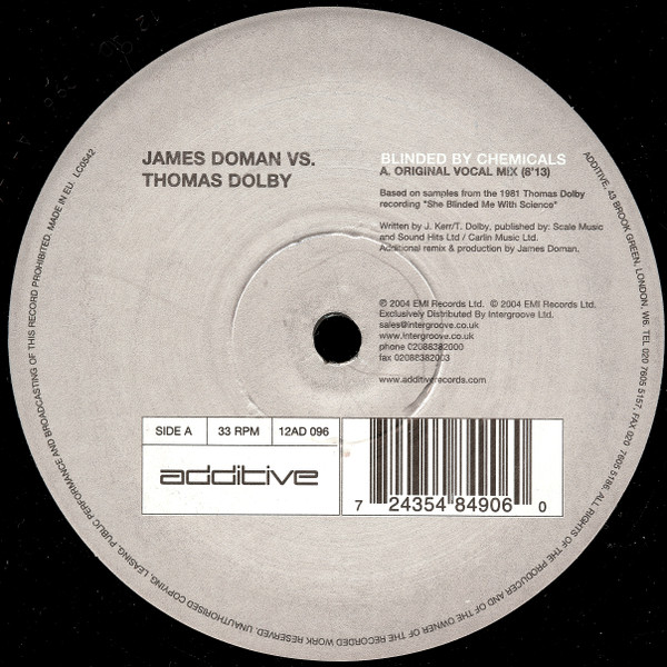 James Doman Vs. Thomas Dolby - Blinded By Chemicals | Additive (12AD 096)