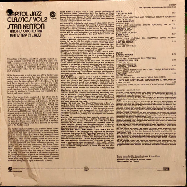 Stan Kenton And His Orchestra - Artistry In Jazz | Capitol Records (M 11027) - 2