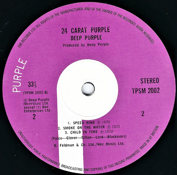 Deep Purple - 24 Carat Purple | Purple Records (TPSM 2002) - 4 Deep Purple - 24 Carat Purple | Purple Records (TPSM 2002) - 4