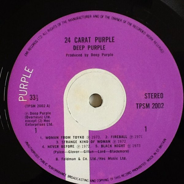 Deep Purple - 24 Carat Purple | Purple Records (TPSM 2002) - 3 Deep Purple - 24 Carat Purple | Purple Records (TPSM 2002) - 3