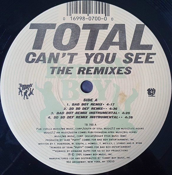 Total - Can't You See (The Remixes) | Tommy Boy (TB 700) - main Total - Can't You See (The Remixes) | Tommy Boy (TB 700) - main
