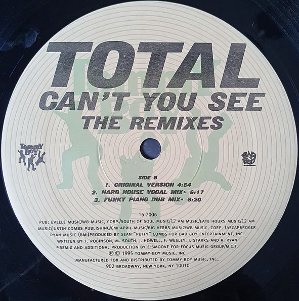 Total - Can't You See (The Remixes) | Tommy Boy (TB 700) - 2 Total - Can't You See (The Remixes) | Tommy Boy (TB 700) - 2