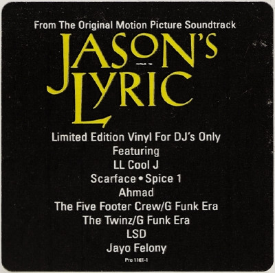 Various - Jason's Lyric (Original Motion Picture Soundtrack) | Mercury (PRO 1161-1) - 2