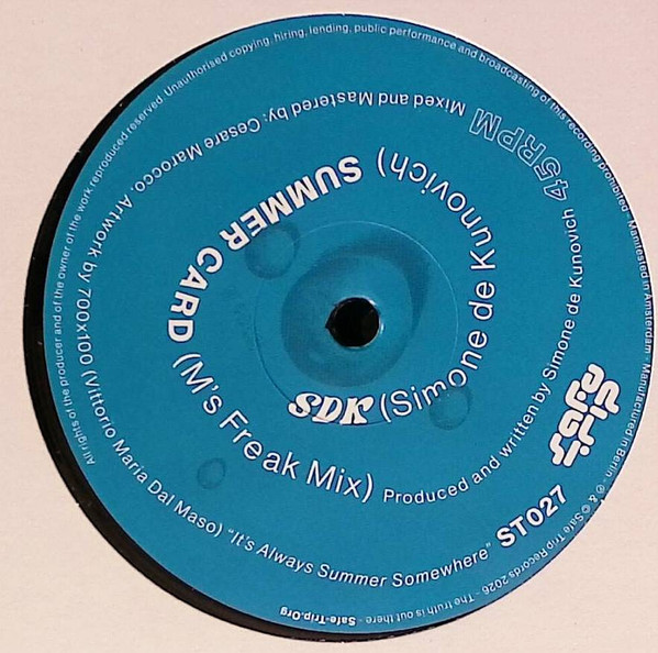 Simone de Kunovich - Summer Card | Safe Trip (ST027) - 3 Simone de Kunovich - Summer Card | Safe Trip (ST027) - 3